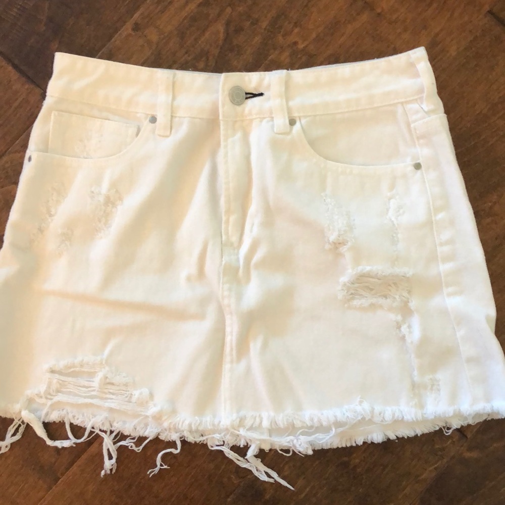 White Denim Skirt
